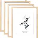 Yaetm 11x14 Wood Picture Frame with Mat for 8x10 Set of 4, Natural Solid Oak Wood 11x14 Frame with Tempered Glass for Horizontal and Vertical Wall Mounting (4 pack, Oak)