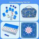 Gartu American Mahjong Tile Set, 166 White Tiles (1.2”), Mahjong Tile Set with Carrying Bag, Dice, Mat, Cute Mini Tiles, Portable Travel Complete Game Set for Home Outdoor, Gift for Enthusiasts