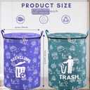 2 Pcs 30 Gallon Collapsible Trash Can Portable Waterproof Reusable with Zippered Lid for RV's, Camping, Recycling, Yard Waste, Leaf Bag, Children Toy Bin, Hiking, TravelWeeds Basket