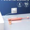 Aneebart Blue & Pink Electric Toothbrush for Adults, USB Rechargeable Sonic Toothbrush with 12 Brush Heads, Smart Timer, 6 Modes, 2-Hour Fast Charge Last 30 Days