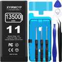 13500mAh Super Capacity Battery Compatible with iPhone 11, 0 Cycle Li-Polymer Replacement Battery for iPhone 11, with Professional Repair Tool Kit (11-13500)