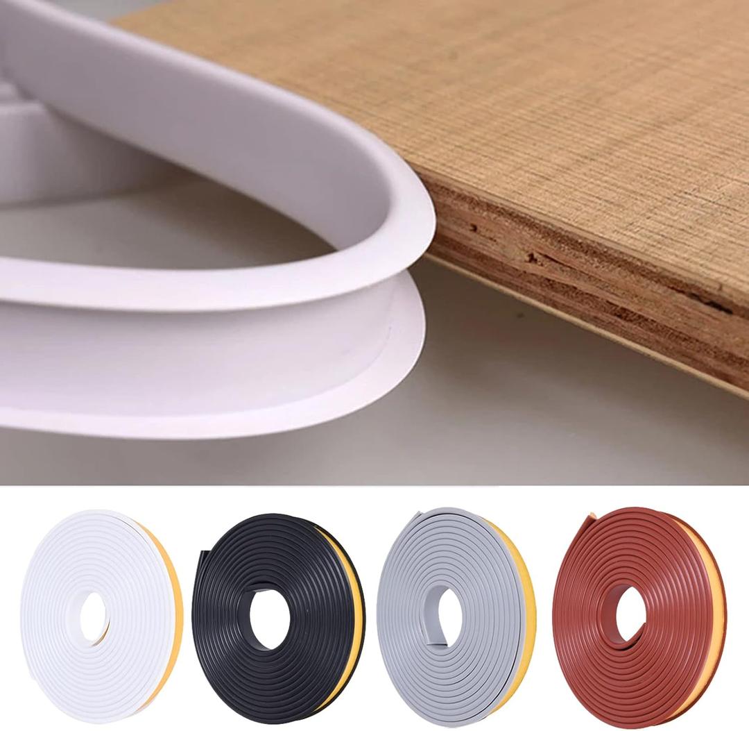 U-Shape Edge Banding, 16.4ft Self Adhesive Veneer Edging,TPE Flexible Furniture Edge Protector for Cabinet Repair Furniture Restoration (25MM, Grey)
