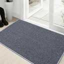 Dirt Trapping Door Mat 32x48, Grey Faux Jute Entryway Rug | 0.27" Low Profile, Washable & Non Slip Mud Mat, Back Front Door Mat Indoor Entrance