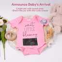 BIBIBLISSBABY Pregnancy Announcement for Grandparents Gift, Little Answered Prayer Infant Reveal Ideas, Newborn Pregnancy Announcement Outfit (0-3month, Storm)