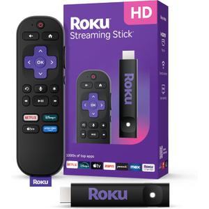 Roku Streaming Stick HD 2025  HD Streaming Device for TV with Roku Voice Remote, Free & Live TV