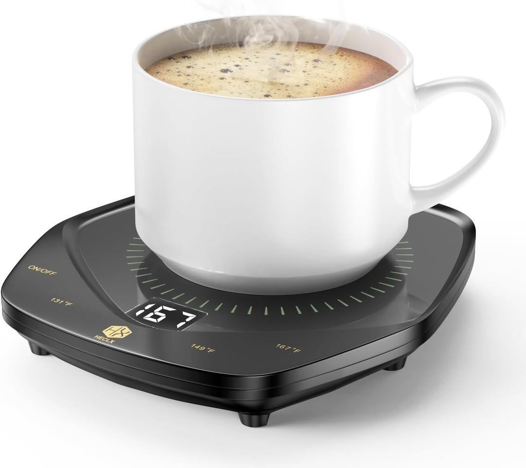 Coffee Mug Warmer for Desk, 3 Temp Auto Shut Off, Candle Warmer Plate, Black, 12 oz