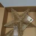 Christmas Tree Topper 10" Golden Glittered Star Tree Topper with 30 LED Lights Xmas Tree Topper Star for Xmas Decorations Ornaments Holiday Party Indoor Decor