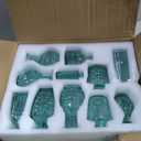 Green Glass Bud Vase Set of 22, Small Vases for Flowers, Clear Glass Vases for Centerpieces, Mini Bud Vases in Bulk Rustic Wedding Decorations, Centerpieces, Vintage Look Home Table Flower Decor