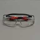 NoCry Safety Glasses Over Eyeglasses for Men and Women with Anti Scratch Lenses and Integrated Side Shields  Adjustable Temples with Anti-Slip Tips  100% UV Protective Eyewear  ANSI Z87 Certified (Black & Red)