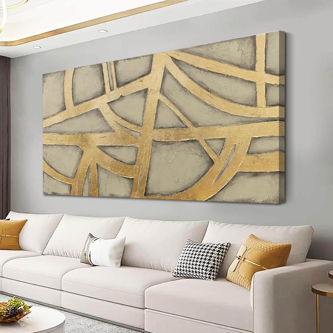 Gold Wall Decor Abstract Wall Decorations Large Wall Art for Living Room Posters & Prints Pictures for Wall 29"x 58"