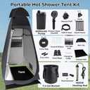 Portable Camping Shower Kit: 6ft Tent, 4000mAh Pump, 1500W Heater & Bucket