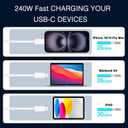 240W Google USB-C Charge Cable[2-Pack],USB C to USB C Cable, Fast Charging Cord for Pixel 10 Pro XL/10 Pro/10A/10 Pro Fold/9A/9 Pro Fold/8/8A/7/6/5/4/3, iPhone 17/16/15/17e,Chromebook/Macbook Pro/Air