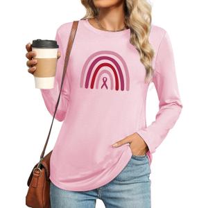 Breast Cancer Shirts for Women: Breast Cancer Awareness Ahirt Pink Ribbon T-Shirt Inspirational Cancer Support Tee Tops (Pink, M)