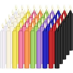 YOROXRG 100 pcs Spells Chime Candles Unscented Assorted Colors Mini Taper Candles | 4" Tall x 1/2" Diameter | Great for Casting Chimes, Rituals, Spells