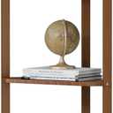 Wisuce Corner Shelf, 100% Real Bamboo Shower Corner Shelves Free Standing Shelf Storage Organizer for Bathroom Living Room Kitchen (Brown, 5 Tier)