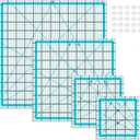 VPVPV 4 Piece Quilting Ruler,Acrylic Square Ruler,Quilting Templates,with Non Slip Rings 25 Pieces（4.5“X4.5”、6“X6”、9.5“X9.5”、12.5“X12.5”）
