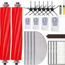 23 PCS Replacement Parts Compatible with Roborock S7 MaxV Ultra Robot Vacuum Cleaner,6 Side Brushes,4 HEPA Filters,4 Dust Bags,1 Cleaning Brush,2 Main Brushes,4 Mop Pads,2 Tools