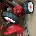 Radio Flyer Deluxe Steer & Stroll Trike, Red, for Kids 2-5, 2-in-1 Parent Steer Tricycle, Removable Push Handle, Adjustable Seat, Steel Frame, Covered Storage Bin, Tricycle for Toddlers and Kids