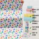 DazzleDaisy 6-Sheet Dragon Gift Wrap Set – Colorful Birthday Wrapping Paper, Matching Tags & Stickers for Boys & Girls, Eco-Friendly Kraft Paper Sheets