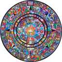 Bgraamiens Puzzle-Aztec Totem-1000 Pieces Round Puzzle Color Challenge Jigsaw Puzzles for Adults (Aztec Totem)