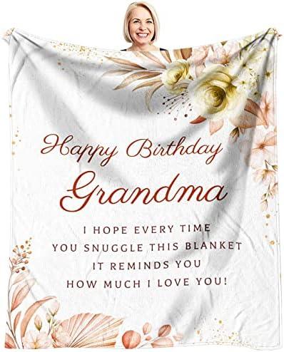 Jnufoju Grandma Birthday Gifts from Granddaughter, Best Birthday Gifts for Grandma, Grandmother Birthday Gifts from Grandchildren, Birthday Presents for Grandmother Throw Blanket 60 x 50 Inch