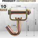 LEIFIDE 10 Pcs 2" Swivel J Tow Hooks, Ratchet Straps Finger J-Hooks Idler Fitting with 2" Slot for Car Hauler Straps Tie Down Cargo in Trucks, Trailers