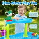 Dinosaur Water Table Pump - Rechargeable Water Pump for Water Table Accessories - Battery Powered Water Pump Continuous Flow 3 Hours Non-Stop Fun (Green)