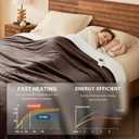 Homemate Electric Heated Blanket King - 100"x90" Heating Bed Blankets Throw with 10 Heating Levels 8 Hours Auto Off Fast Heating Over-Heated Protection Ultra Soft Warm Flannel ETL Certified Brown