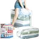 TAILI Vacuum Storage Bags 4 Pack, Extra Large Cube (40x28x18x18 Inch), Supe Jumbo Vacuum Seal Bags for Bedding Comforter, Blanket, Closet Space Saving, Cream