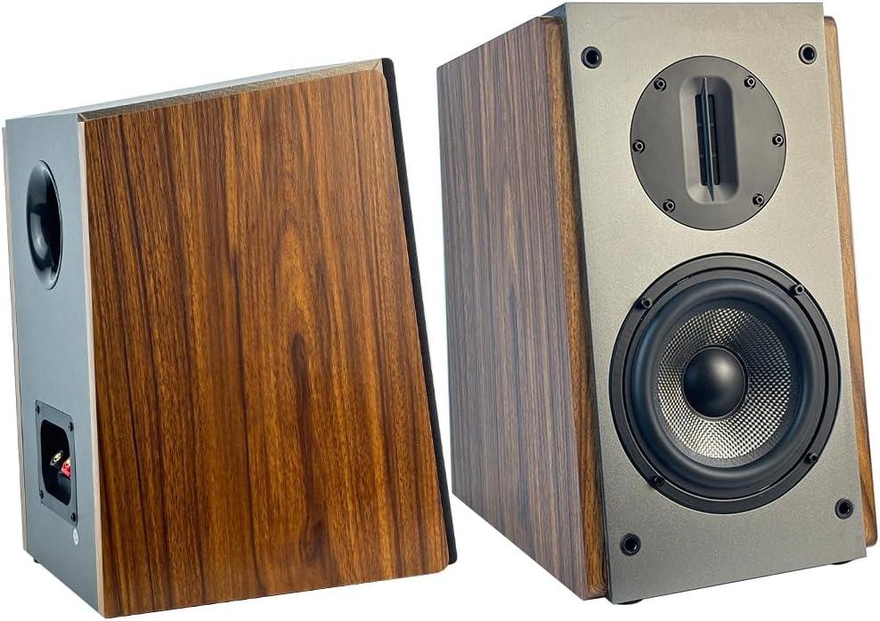 200W Passive Bookshelf Speakers, 2-Way Passive Speakers, 5.25" Woofer & 4" Ribbon Tweeter, 60Hz Bass for Home/Office/Theater Pair (Needs Amplifier or Receiver to Operate)