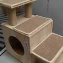 3-in-1 Pet Stairs for Cats, 6.3" Depth Pet Steps for Cat, Wood Cat Stairs for High Bed and Sofa, 1 Condo Cave, Scratching Post, Sturdy Indoor Pet Stairs with Non-Slip Carpet Pads