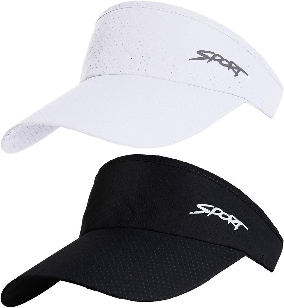 Sport Sun Visors Hats for Women Men Adjustable Cooling Athletic Visors Empty Sun Top Hat for Tennis Ball Golf Cycling Running