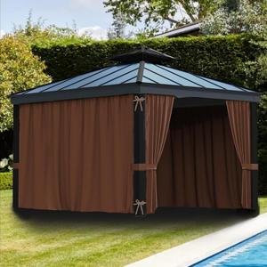 Gazebo Curtains 10x12ft,Privacy Replacement Sidewall 4-Panel Universal Shade Curtains Set,Protecting Side Walls (Only Curtain)