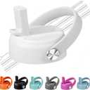 LLCJYYCY Straw Lid for Hydro Flask, Lids with Straw for Wide Mouth Hydroflask 20 32 40 oz, Flexible Handle Replacement Lid for Sports Water Bottles, BPA Free(White)