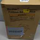 MoreFeel Collapsible Baby Bathtub for Newborn with Thermometer & 1 Hooded Towel & 1 Soft Floating Cushion,Portable Travel Bathtub with Drain Hole, Durable Foldable Baby Tubs for Infants to Toddler