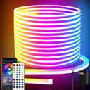 66FT Led Neon Rope Lights Control with App/Remote, Flexible Led Rope Lights, Multiple Modes, IP65 Outdoor RGB Neon Lights Waterproof, Music Sync Gaming Led Neon Strip Lights for Bedroom Decor