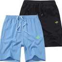 Vcansion 2 Pack Men's Outdoor Lightweight Hiking Shorts Quick Dry Sports Casual Running Shorts with Pockets (XXXL)