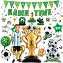 SnapVibe Soccer Party Decorations Kit - 23 Pcs: World Cup & Soccer Birthday Party Supplies with Balloons, Banner, Swirl Streamers & Honeycomb Balls - Table Centerpiece Set for Soccer Game Day