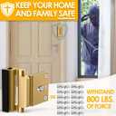 Home Security Door Reinforcement Lock Heavy-Duty Metal Door Lock for Front Door, Childproof Safety Latch for Kids Safety, Extra Flip Top Lock Withstands 800 lbs, Interior Deadbolt Guard Home Safety