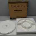 MALACASA Porcelain Divided Serving Dishes, Appetizers Tray, Serving Tray for Party - Perfect for Chips and Dip, Fruit, Veggies, Candy and Snacks, Divided Serving Platter, Relish Tray, White
