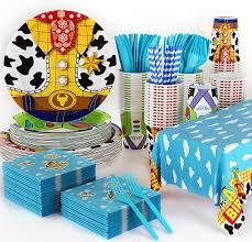 141Pcs Cartoon Themed Birthday Party Decorations for 20 Guests Cartoon Tableware Supplies Party Plates and Napkins Forks Cups Straws Tablecloth for Baby Shower Birthday Decorations