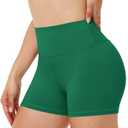 Runhit Spandex Shorts Women Biker Workout Gym Yoga Athletic Running Volleyball Booty Tummy Control High Waisted Soft Compression No See Through 3", M, Grass Green