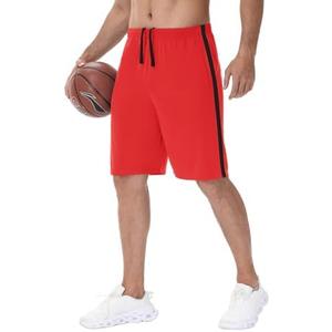 IUKIO Men's Basketball Shorts with Pockets Athletic Running Shorts Workout Training Gym Shorts 2XL