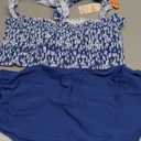 Summer Mae Maternity High Waist Bikini Swimsuit Two Piece Ruffled Hem Cute Bathing Suit Floral Pregnancy Swimwear (X-Large, Red Scrawlflower)