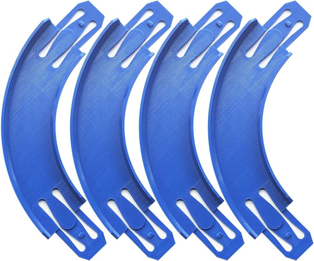 Racetrack Connectors Compatible with Hot Wheels, 90 Degree Banked Turn, 4 Packs, Upgrade Edition (Blue)