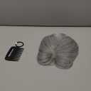 REECHO Hair Toppers for Women Real Human Hair, Seamless Human Hair Toppers with Bangs, 360 3D Cover Clip in Bangs Hair Extensions for Daily Wear, Gray