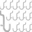 Baluue 20pcs Metal Pegboard J Hooks Stainless Steel Peg Hooks for Pegboard Assortment, Peg Hooks Accessories Pegboard Hooks for Hanging Storage Jewelry Key Display (6X3CM)