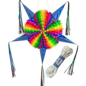 Mexican Pinata Large 32 Foldable Birthday Party Piata with 25-ft Rope Included Handmade in Mexico, Cinco de Mayo Decorations TexMex Fun Stuff