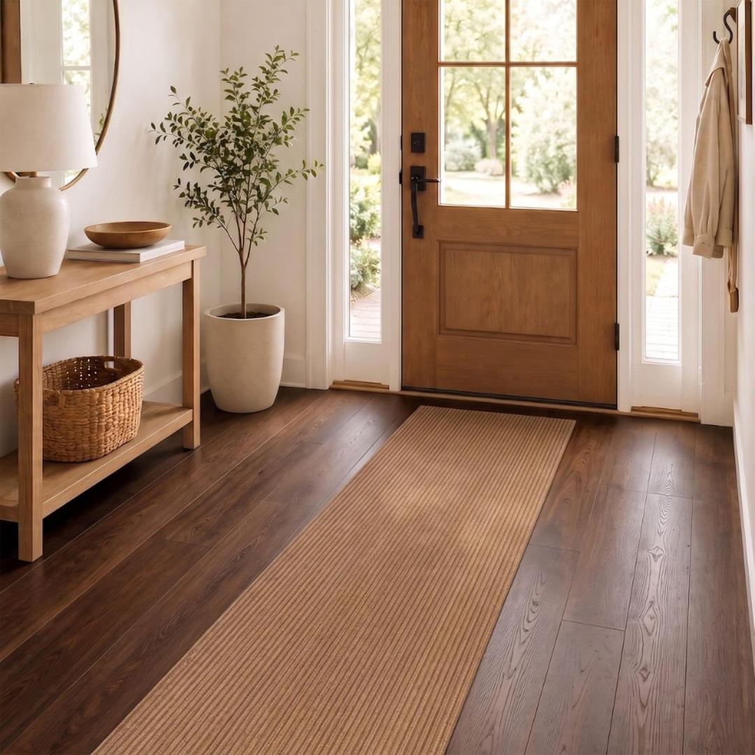 Ottomanson 2x5 Runner Rug, Non-Slip Dirt Trapper Indoor Outdoor Door Mat