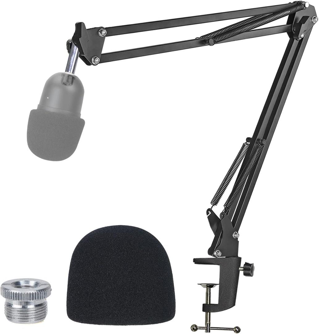 Razer Seiren Mini Boom Arm with Pop Filter - Mic Stand with Foam Cover Windscreen Compatible with Razer Seiren Mini Streaming Microphone by YOUSHARES